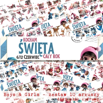 Boys&Girls - Święta Bożego Narodzenia - ZESTAW 10 Arkuszy A4